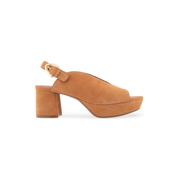 Elegant Tan Women's Slingback Heels - Picture 4 of 9